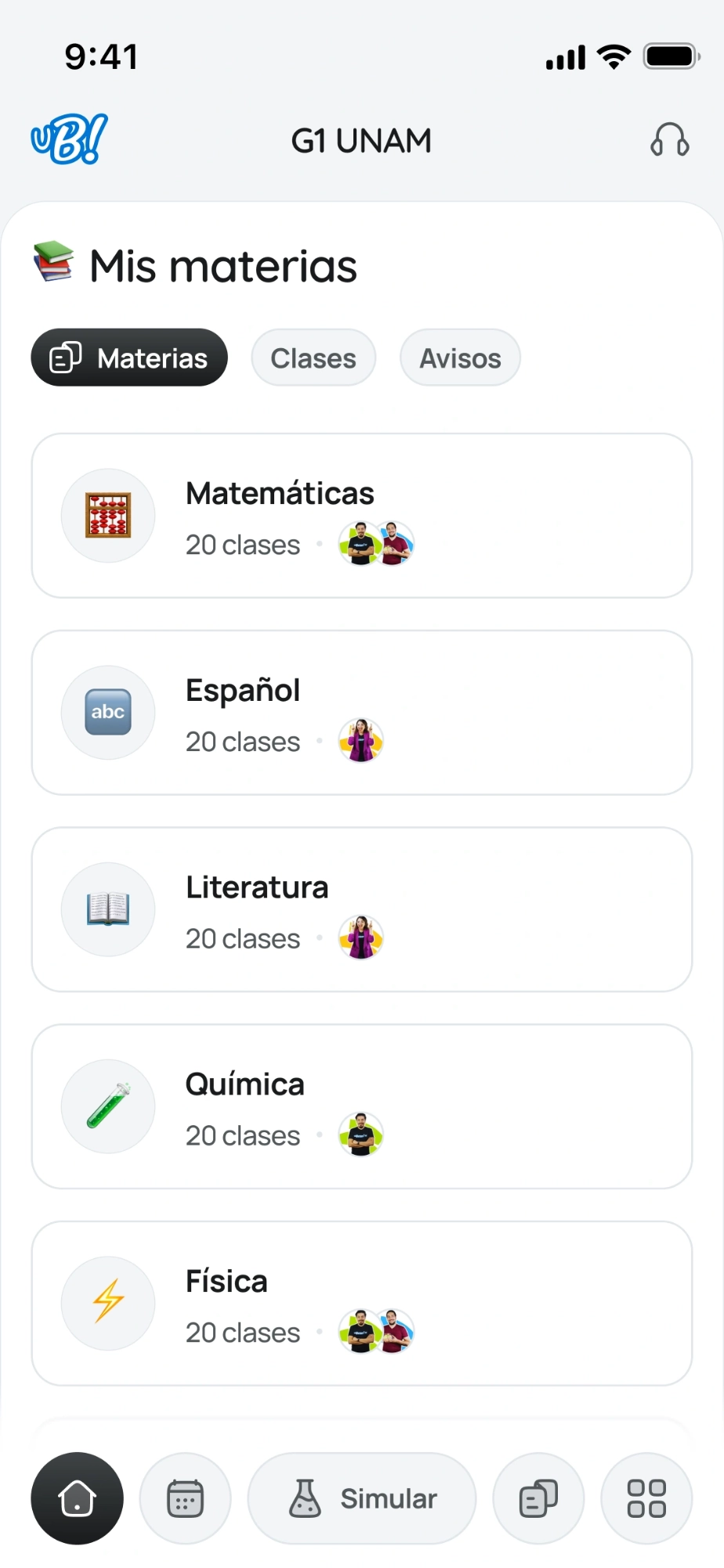 Mockup de la interfaz del proyecto Unibetas