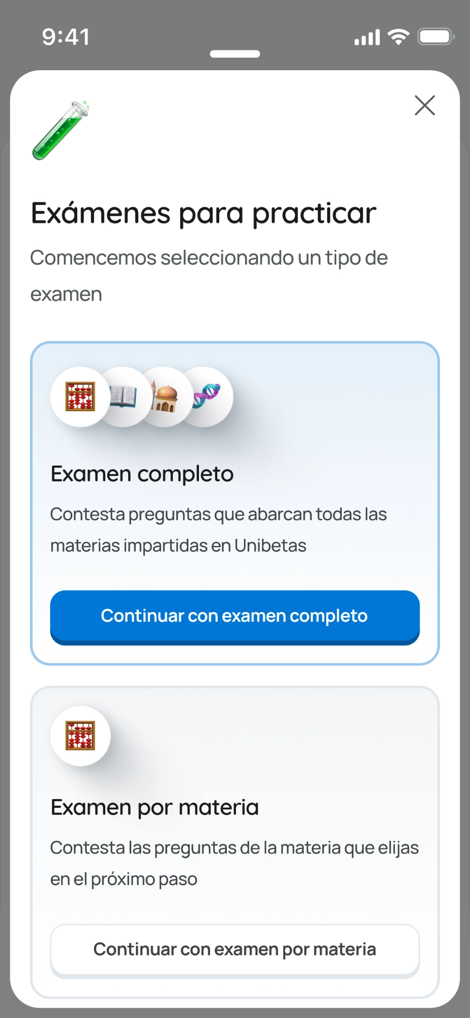 Mockup de la interfaz del proyecto Unibetas
