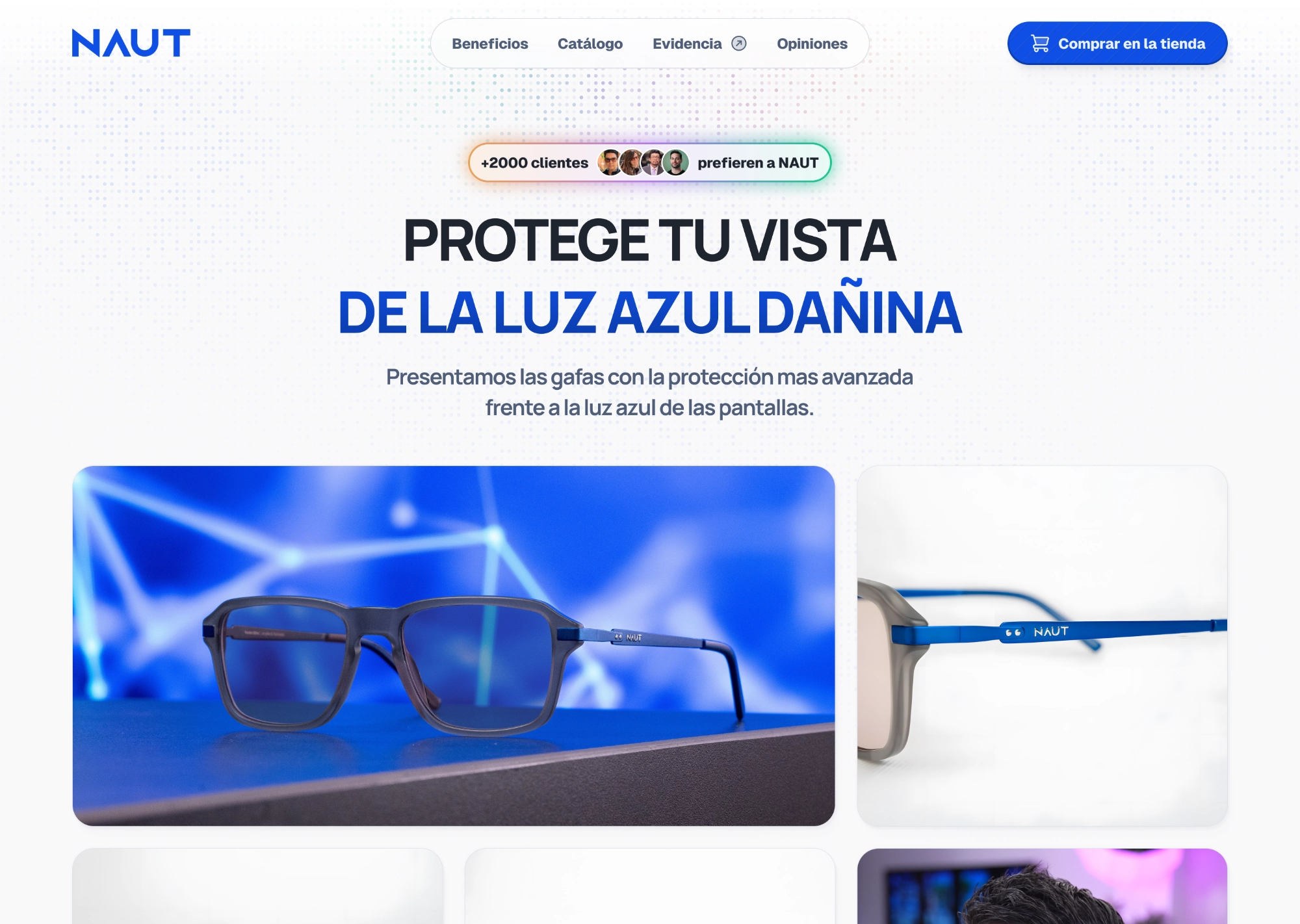 Mockup de escritorio del proyecto NAUT